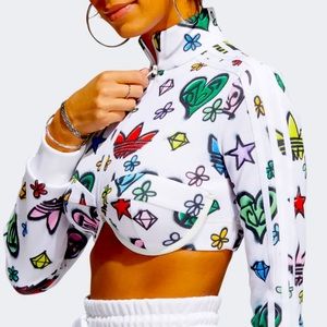 JEREMY SCOTT MONOGRAM CROP TRACK TOP ADIDAS